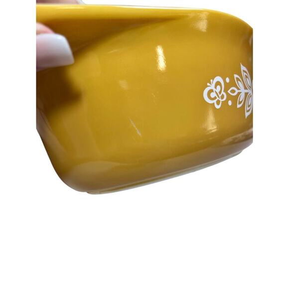 VTG 70s Pyrex Butterfly Gold 1.5 quart Oval Casserole Baking Dish with Lid - Picture 13 of 13